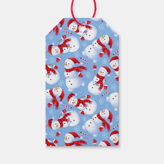 かわいいクリスマス雪だるま ギフトタグ (正面)
