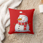 かわいいクリスマス雪だるま クッション (ブランケット)