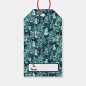 かわいいクリスマス雪だるま、クリスマスツリー、ギフト ギフトタグ (裏面)