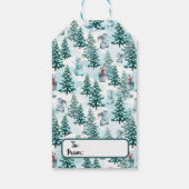 かわいいクリスマス雪だるま、クリスマスツリー、ギフト ギフトタグ (裏面)