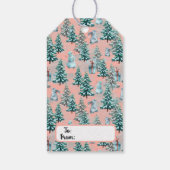 かわいいクリスマス雪だるま、クリスマスツリー、ギフト ギフトタグ (裏面)