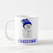 かわいいクリスマス雪だるま コーヒーマグカップ (左)