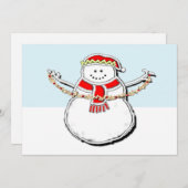 かわいいクリスマス雪だるま シーズンカード (正面/裏面)