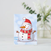かわいいクリスマス雪だるま シーズンポストカード (スタンド正面)