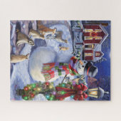 かわいいクリスマス雪だるま ジグソーパズル (横)