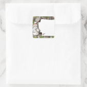 かわいいクリスマス雪だるま スクエアシール (バッグ)