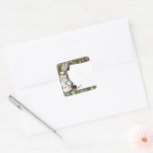 かわいいクリスマス雪だるま スクエアシール (封筒)