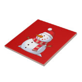 かわいいクリスマス雪だるま タイル (側面)