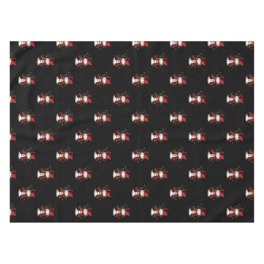 かわいいクリスマス雪だるま テーブルクロス (正面(横))