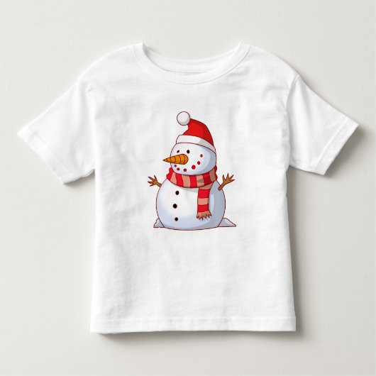 かわいいクリスマス雪だるま トドラーTシャツ (正面)