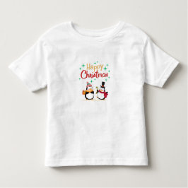 かわいいクリスマス雪だるま トドラーTシャツ