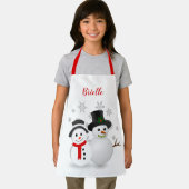 かわいいクリスマス雪だるま パーソナライズされた エプロン (インサイチュ)