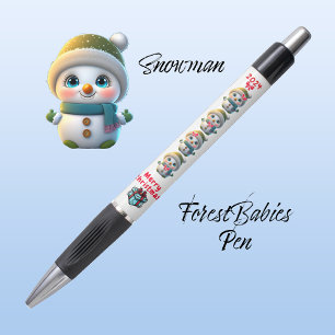 かわいいクリスマス雪だるま、フェスティバルグラフィック、ホワイト⛄️ ボールペン