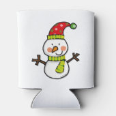 かわいいクリスマス雪だるま-フェスティバル 缶クーラー (裏面)