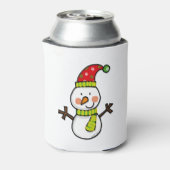 かわいいクリスマス雪だるま-フェスティバル 缶クーラー (缶裏面)