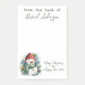 かわいいクリスマス雪だるま ポストイット (正面)