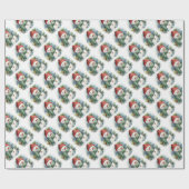 かわいいクリスマス雪だるま ラッピングペーパー (フラット)