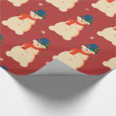 かわいいクリスマス雪だるま ラッピングペーパー (角)