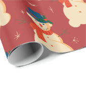 かわいいクリスマス雪だるま ラッピングペーパー (ロールコーナー)