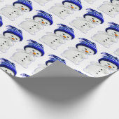 かわいいクリスマス雪だるま ラッピングペーパー (角)