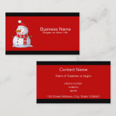 かわいいクリスマス雪だるま 名刺 (正面/裏面)