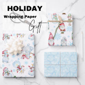 かわいいクリスマス雪だるま、小妖精や小人、ラッピング紙シート ラッピングペーパーシート