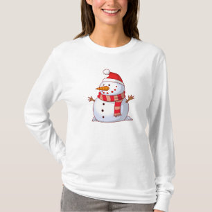 かわいいクリスマス雪だるま Tシャツ