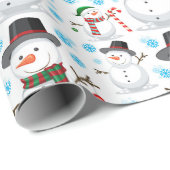 かわいいクリスマス雪の男性 ラッピングペーパー (ロールコーナー)