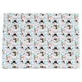 かわいいクリスマス雪の男性 ラージペーパーバッグ (正面)