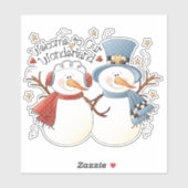 かわいいクリスマス雪カップルキャンディークッキーのホームスズ シール (シート)