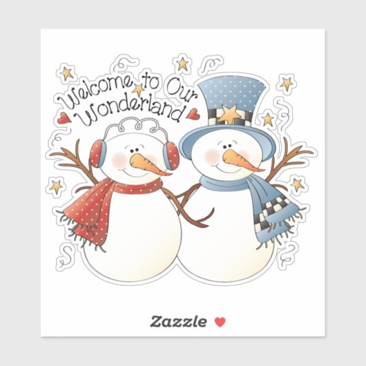 かわいいクリスマス雪カップルキャンディークッキーのホームスズ シール (シート)