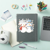 かわいいクリスマス雪カップルキャンディークッキーのホームスズ シール (iPadカバー)