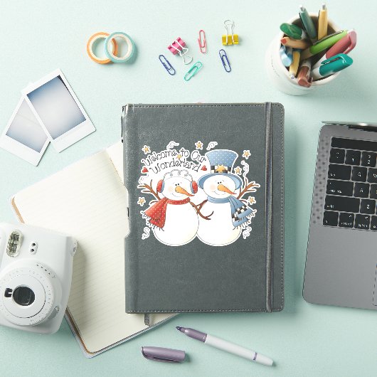 かわいいクリスマス雪カップルキャンディークッキーのホームスズ シール (iPadカバー)