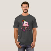 かわいいクリスマス風のクラゲのキャラクター Tシャツ (正面フル)