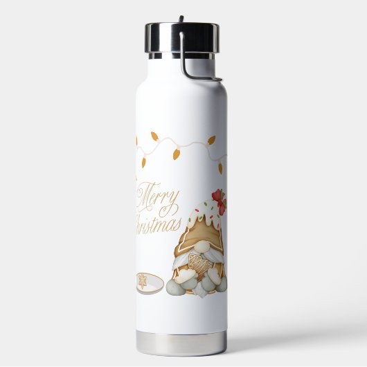 かわいいクリスマス食べ格言のクリスマスクッキー ウォーターボトル (左面)