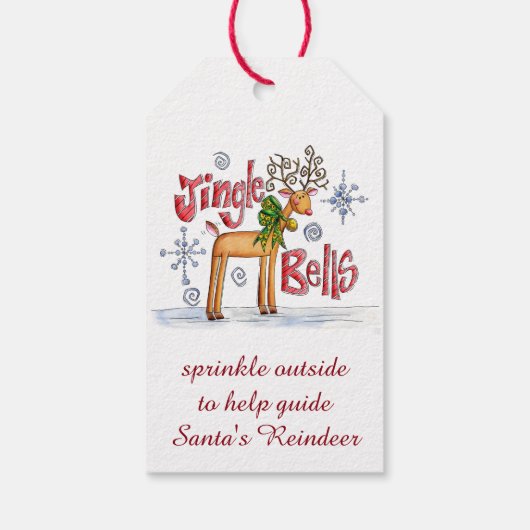 かわいいクリスマス魔法トナカイ ギフトタグ (裏面)