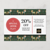 かわいいクリスマス鹿カスタムのクーポン割引 ポストカード (正面)