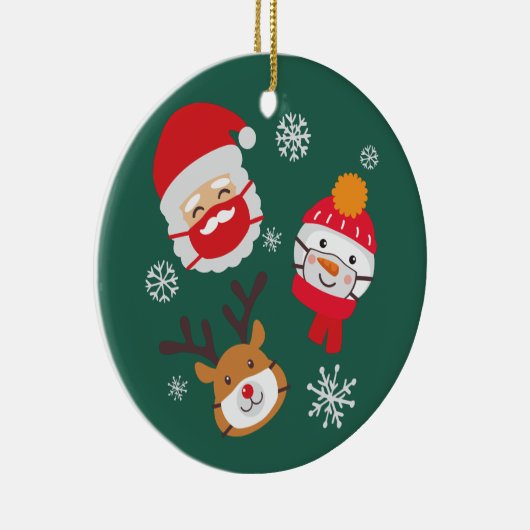 かわいいクリスマス2020検疫サンタトナカイ セラミックオーナメント (右)
