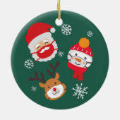 かわいいクリスマス2020検疫サンタトナカイ セラミックオーナメント (裏面)