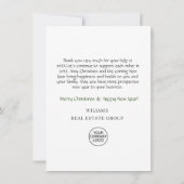 かわいいクリスマス カートゥーンのトナカイのホリデーグリーティング サンキューカード (裏面)