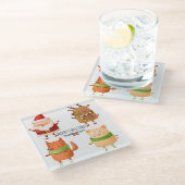 かわいいクリスマス ガラスコースター (アングル)