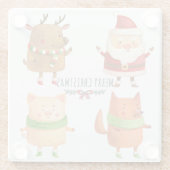 かわいいクリスマス ガラスコースター (裏面)