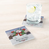 かわいいクリスマス ガラスコースター (アングル)