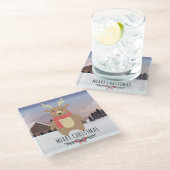 かわいいクリスマス ガラスコースター (アングル)