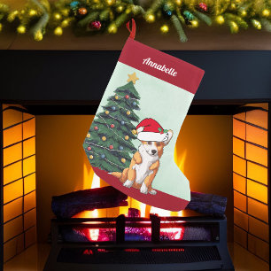 かわいいクリスマス・コルギ・ドッグ(しっぽ付きモノグラムの) スモールクリスマスストッキング