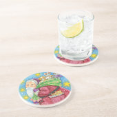 かわいいクリスマス サンタクロースと子猫と猫たち！ コースター (側面)