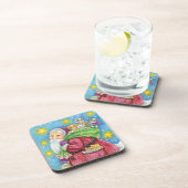 かわいいクリスマス サンタクロースと子猫と猫たち！ コースター (右側)