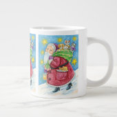 かわいいクリスマス サンタクロースと子猫と猫たち! ジャンボコーヒーマグカップ (右)