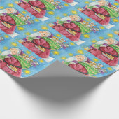 かわいいクリスマス サンタクロースと子猫と猫たち! ラッピングペーパー (角)