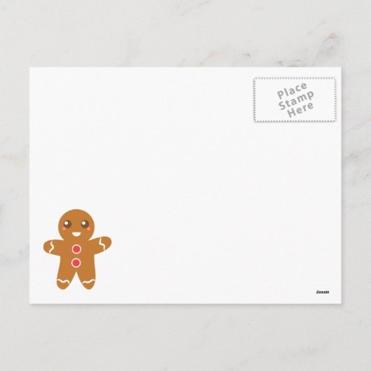 かわいいクリスマス – サンタ、トナカイ、ジンジャーブレッドマン シーズンポストカード (裏面)